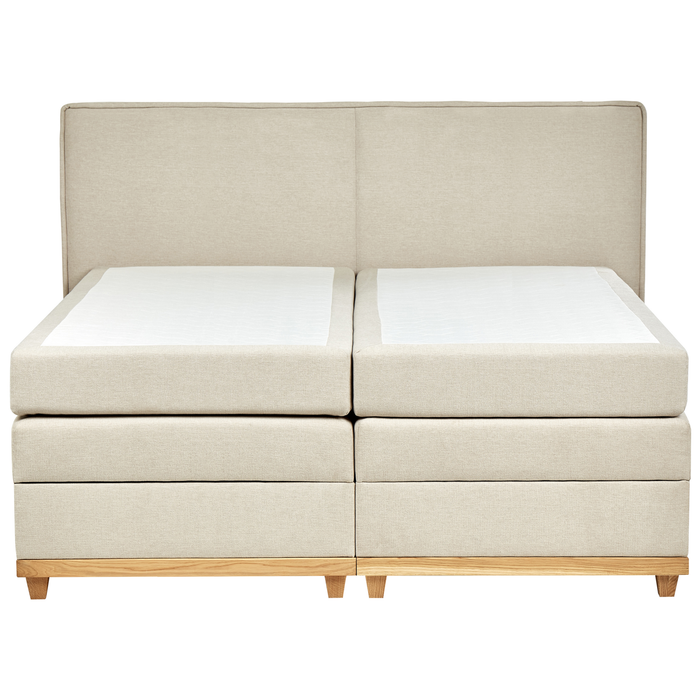 Beliani-DYNASTY-Boxspringbed-Lichtbeige-180 x 200 cm-Polyester