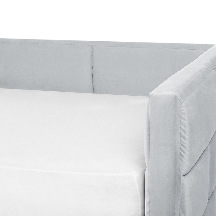 Beliani - CHAVONNE - Slaapbank - Lichtgrijs - 90 x 200 cm - Fluweel