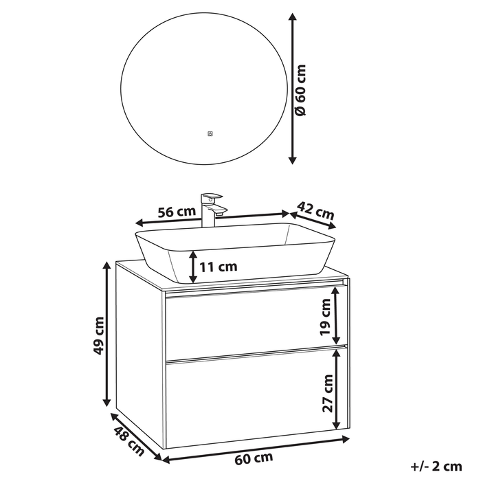 Beliani - MANZON - Badkamermeubel - Donkergrijs - MDF