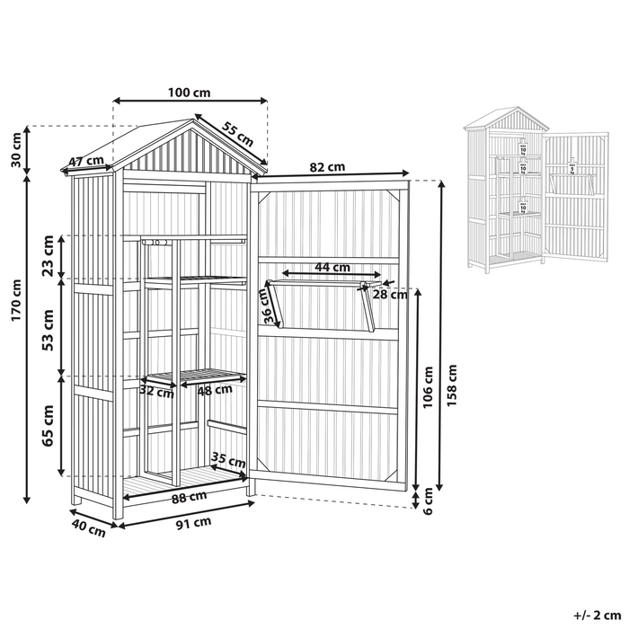 Beliani - SAVOCA - Tuinkast - Bruin - Acaciahout