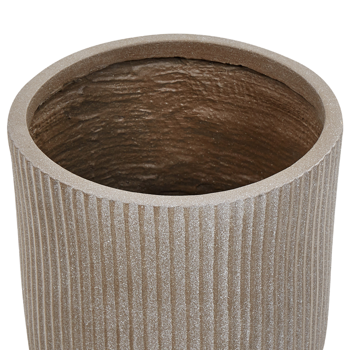 Beliani - DARIA - Bloempot - 24x24x24 cm -Taupe - Kleivezels