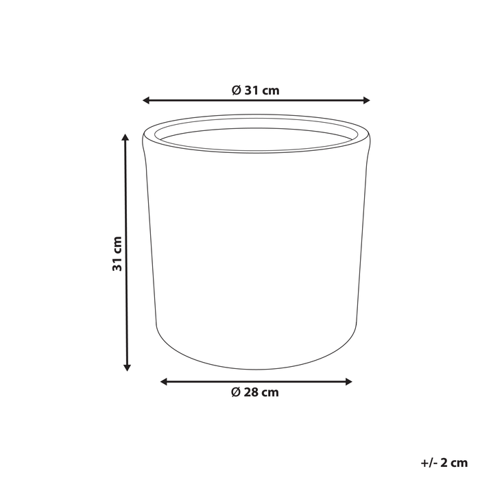 Beliani - VOULA - Bloempot - 31 cm - Goudbruin - Kleivezels