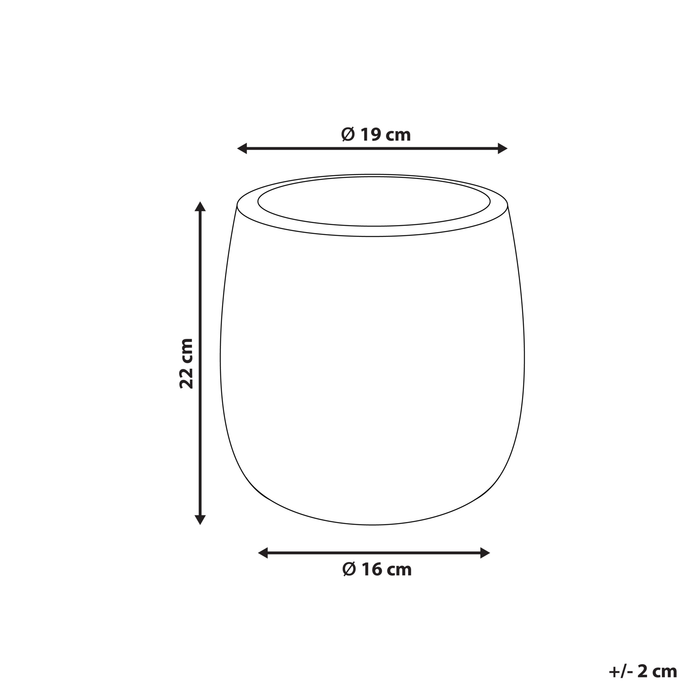 Beliani - LIVADIA - Bloempot - Taupe - 19 cm - Vezelklei