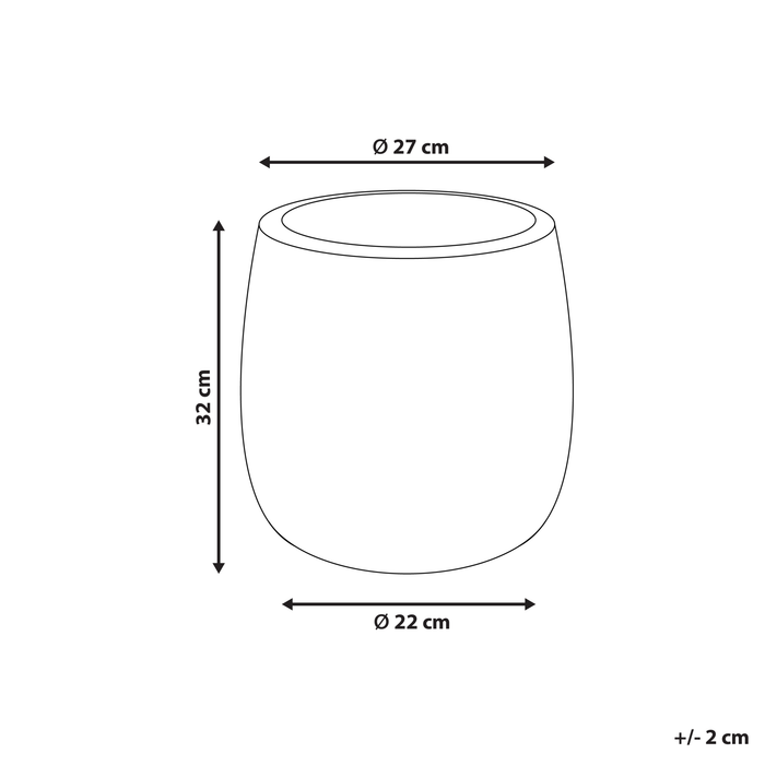 Beliani - LIVADIA - Bloempot - Taupe - 27 cm - Vezelklei