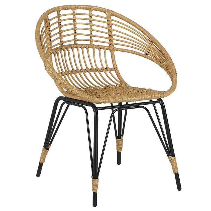 Beliani - PELLARO - Bistroset voor 2 - Natuurlijk - PE rotan