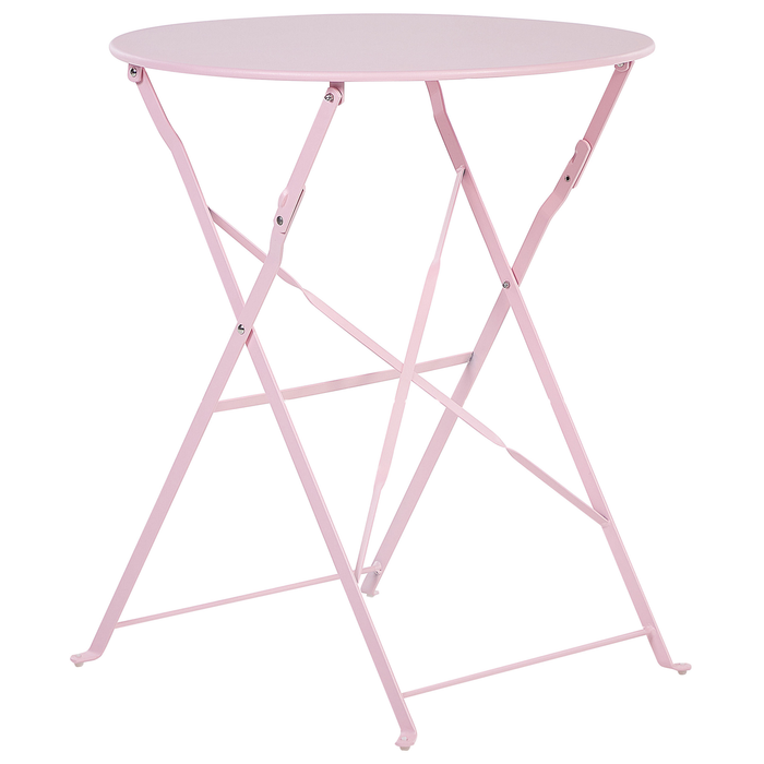 Beliani - FIORI - Bistroset voor 2 - Pastelroze - Staal