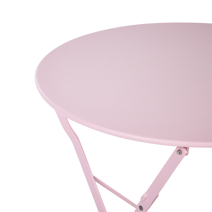 Beliani - FIORI - Bistroset voor 2 - Pastelroze - Staal