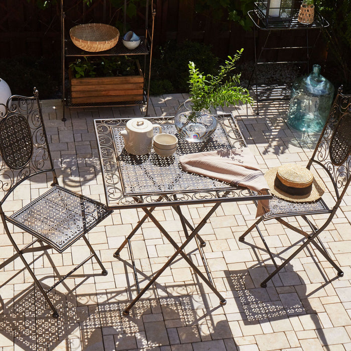 Beliani - BORMIO - Bistroset voor 2 - Zwart - IJzer