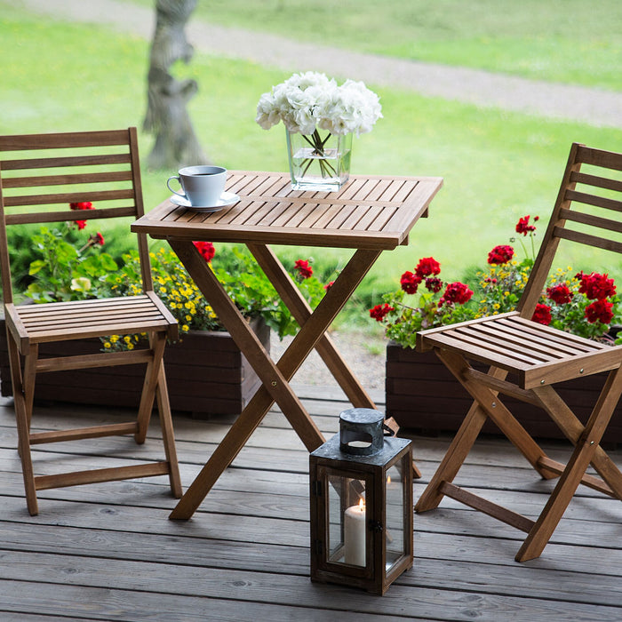 Beliani - FIJI - Bistroset voor 2 - Lichte houtkleur - Acaciahout