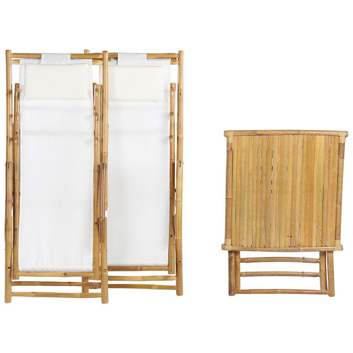 Beliani-ATRANI|SPELLO-Bistroset voor 2-Lichte houtkleur-Bamboehout