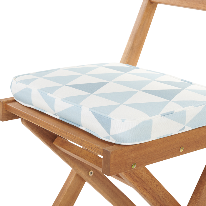 Beliani-FIJI-Bistroset voor 2-Lichte houtkleur |Blauw-Acaciahout