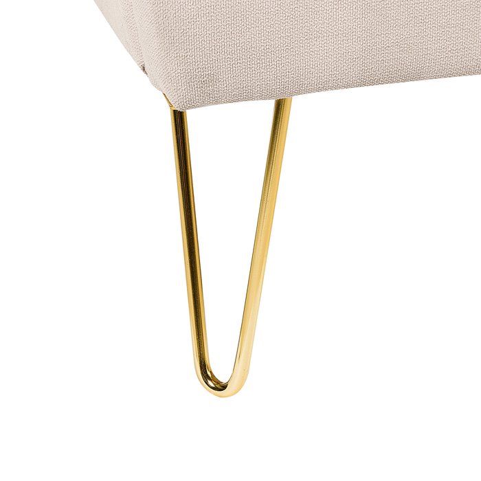 Beliani - AMBILLOU - Bed - Lichtbeige - 160 x 200 cm - Polyester