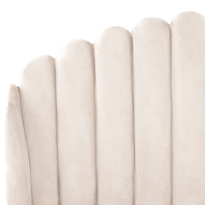 Beliani-AMBILLOU-Tweepersoonsbed-Lichtbeige-160 x 200 cm-Fluweel