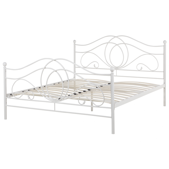 Beliani - LYRA - Tweepersoonsbed - Wit - 140 x 200 cm - Metaal
