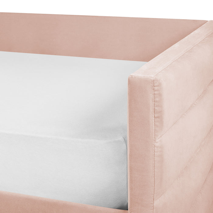 Beliani - MARRAY - Slaapbank - Pastelroze - 90 x 200 cm - Fluweel