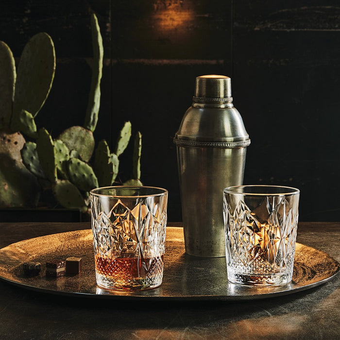 Bormioli Rocco Whiskeyglazen - 6x stuks - glas - 390 ml - gedecoreerd