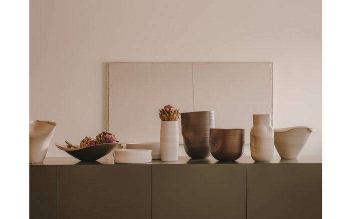 Kave Home - Wit Maha-schilderij met horizontale lijn 110 x 220 cm