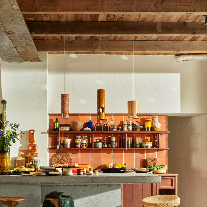 HKliving Ceramic Hanglamp - Peach