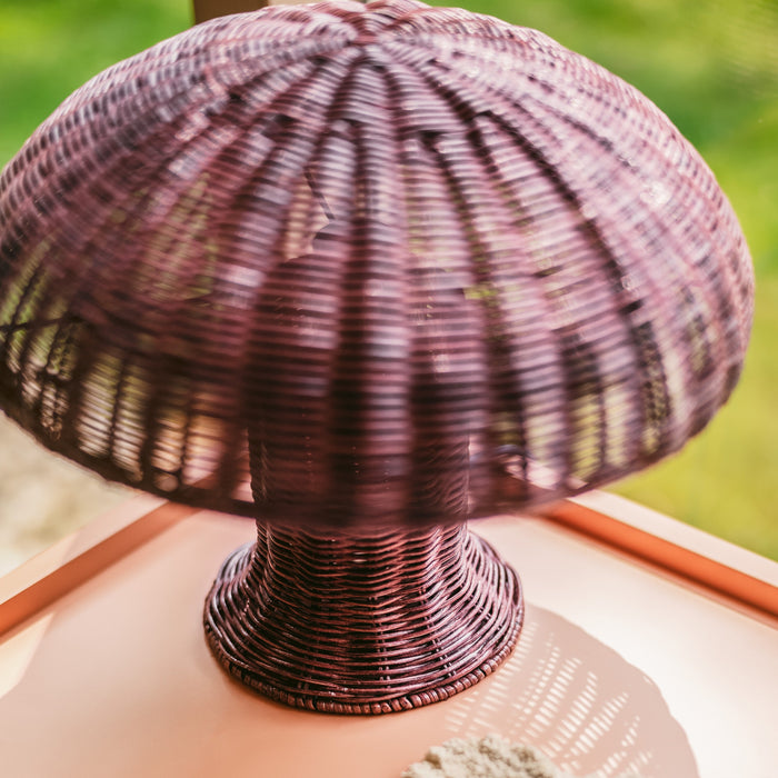 HKliving Rattan Tafellamp - Burgundy