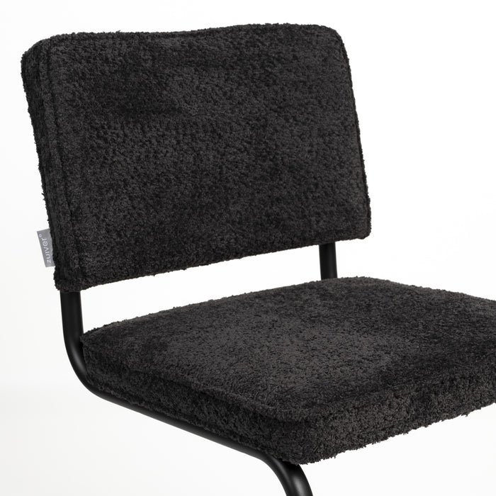 Zuiver Ridge Eetkamerstoel - Bouclé - Zwart