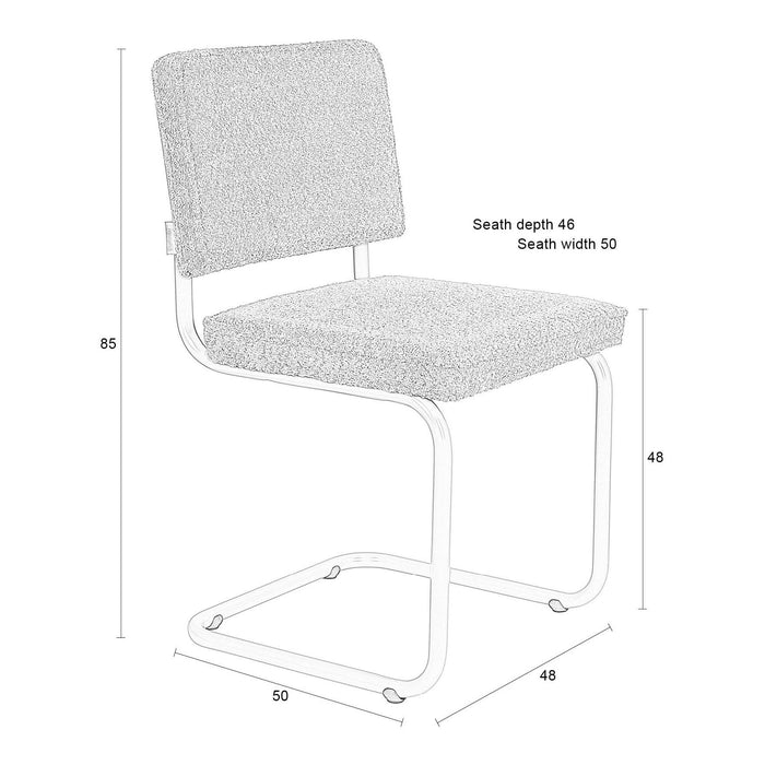 Zuiver Ridge Eetkamerstoel - Bouclé - Zwart