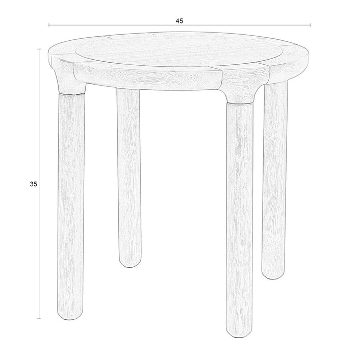 Zuiver Storm Bijzettafel - Ø 45 cm - Walnoot