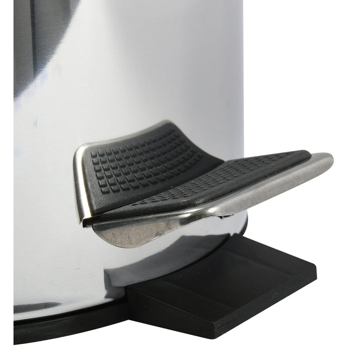 MSV kleine badkamer|toilet pedaalemmer - mat zilver - 3L - 16 x 25cm