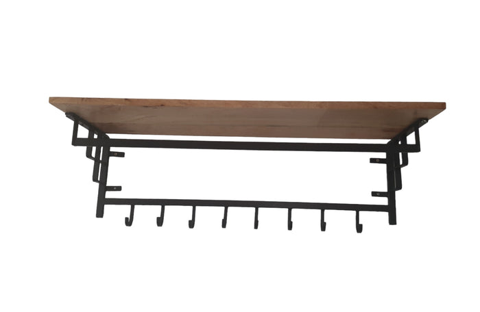 FURNILUX - Kapstok van Mangohout met Metaal 110 x 30 x 27 cm - XXXL