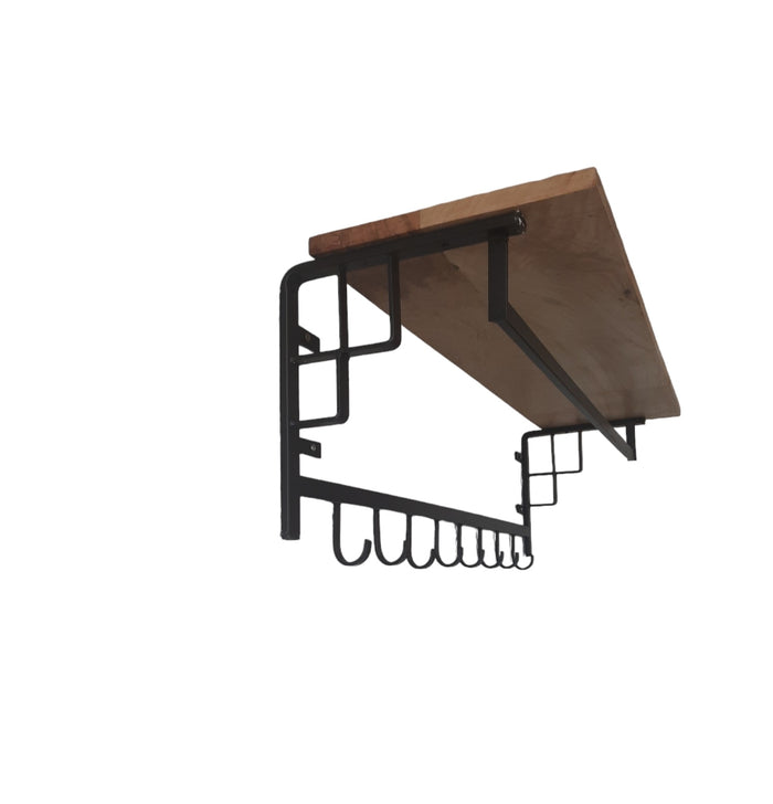 FURNILUX - Kapstok van Mangohout met Metaal 110 x 30 x 27 cm - XXXL