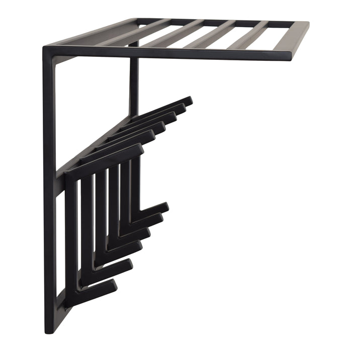 LOFT42 Kapstok Jaimy - Zwart – Metaal – 6 dubbele haken - 80x35x30