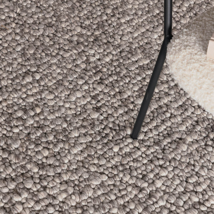 Hioshop Jajru vloerkleed 350x250 cm wol lichtgrijs.