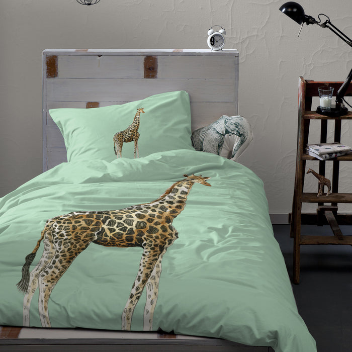 Damai Willa - Dekbedovertrek met rits - Katoen - 135x200 cm - Green