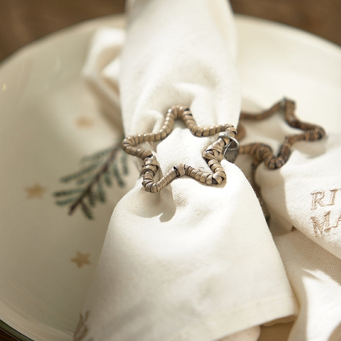 Riviera Maison Servetringen, Bruin - Pretty Star - 2 stuks