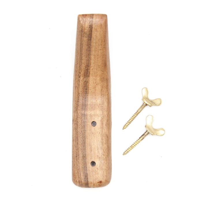 Brût Homeware, Set van 2, Kapstokhaak hout en messing