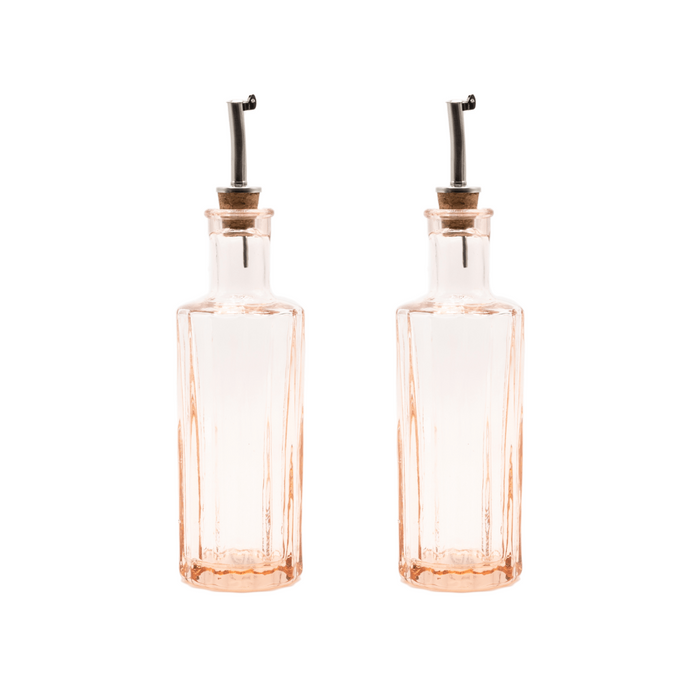 Brût Homeware, Set van 2, Olie|Azijn set 30 CL, zacht roze