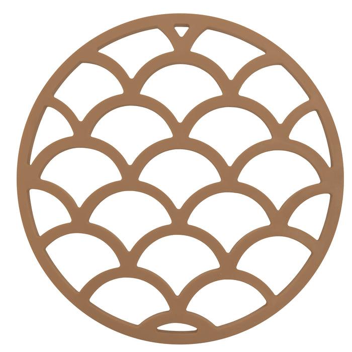 Krumble Pannenonderzetter met schubben patroon - Bruin - Set van 3