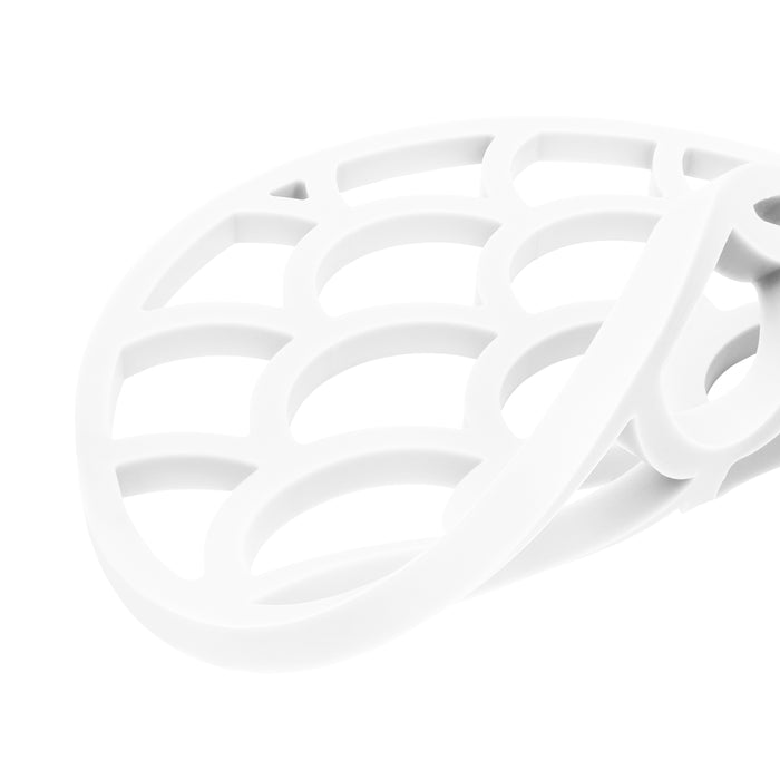 Krumble Pannenonderzetter met schubben patroon - Wit - Set van 4