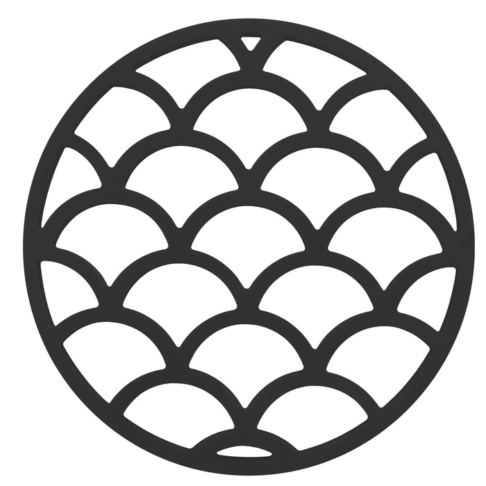 Krumble Pannenonderzetter met schubben patroon - Zwart - Set van 2