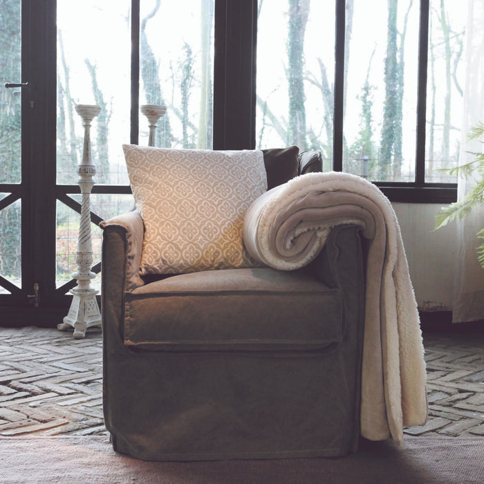 Unique Living | Lars coral fleece|suede plaid 150x200cm chateau grey