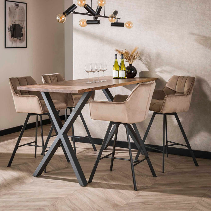 Fraaai - Ramon draaibare barstoel - 69 cm - velvet - champagne