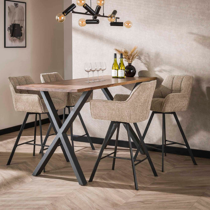 Fraaai - Ramon draaibare barstoel - 69 cm - boucle - zand