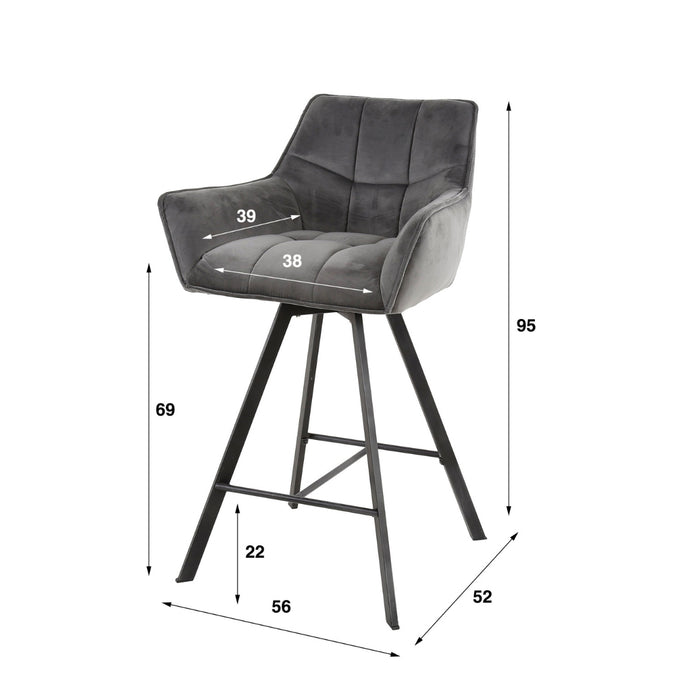 Fraaai - Ramon draaibare barstoel - 69 cm - boucle - zand