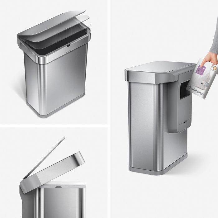 Sensor Afvalemmer, Voice Control, 58 L, Zilver - Simplehuman