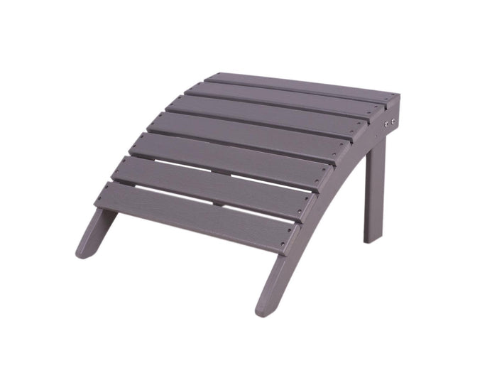 Adirondack tuinstoel met voetenbankje grijs