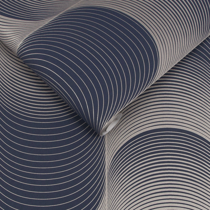 Graham & Brown Vliesbehang - Eclipse Navy & Pale Gold - 10mx52cm
