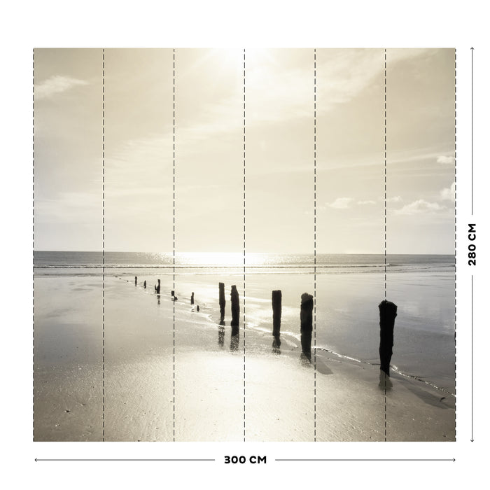 Art for the Home Calming Beach View Fotobehang 280x300 cm