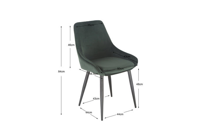 Furnihaus Eetkamerstoel Oscar - Velvet Groen - Set van 4