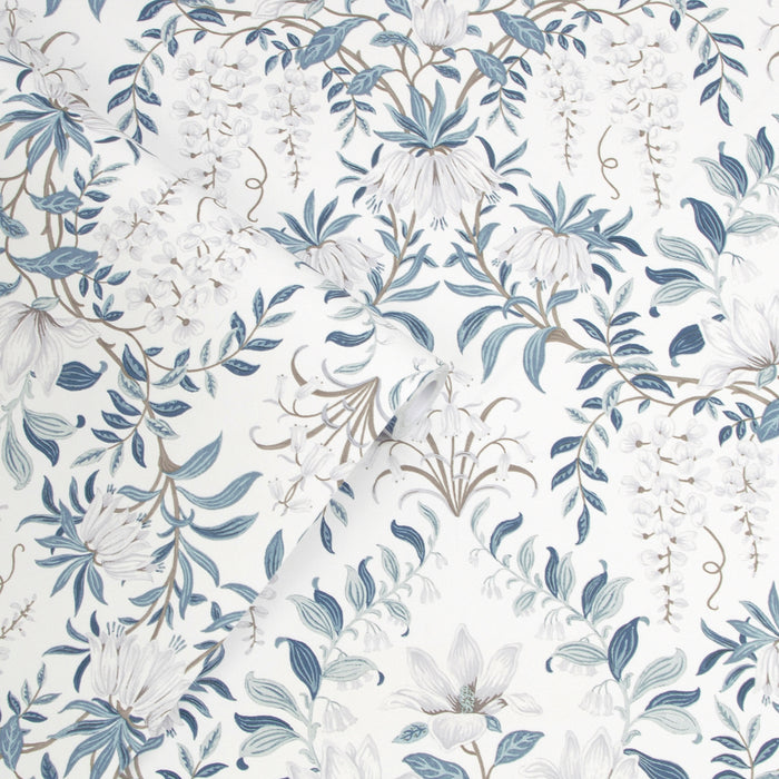 Laura Ashley Parterre Behang - Bloemen - 10mx52cm - Blauw