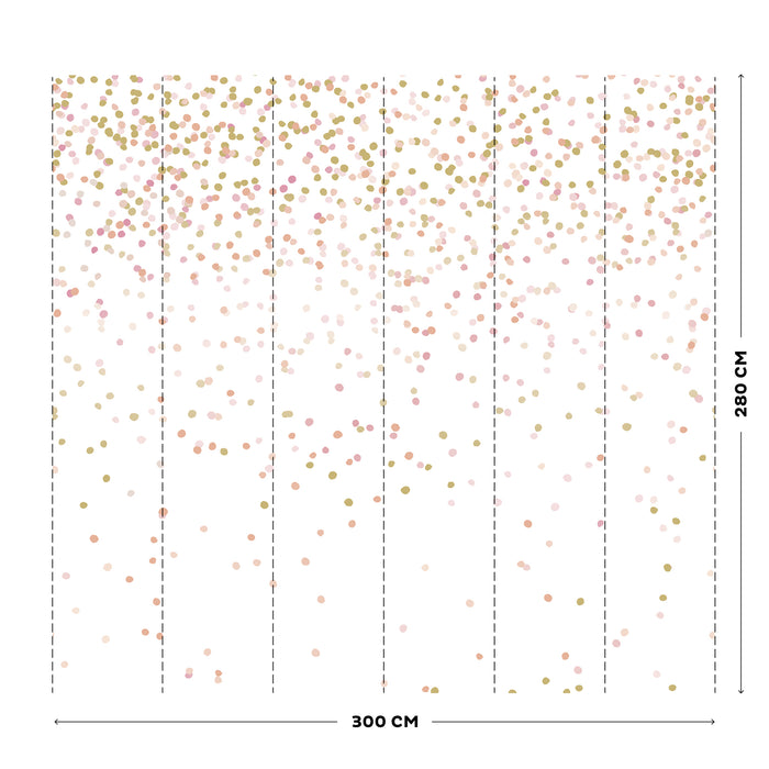 Art for the Home Fotobehang - Confetti - Roze|goud - 280x300cm