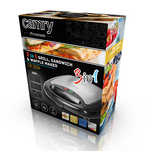 Camry CR 3024 - Sandwichmaker - 3 in 1